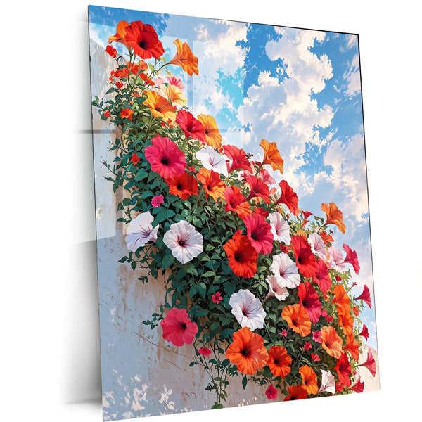 Petunia Bloom – Colorful Garden Art Metal Poster | Floral Wall Frame