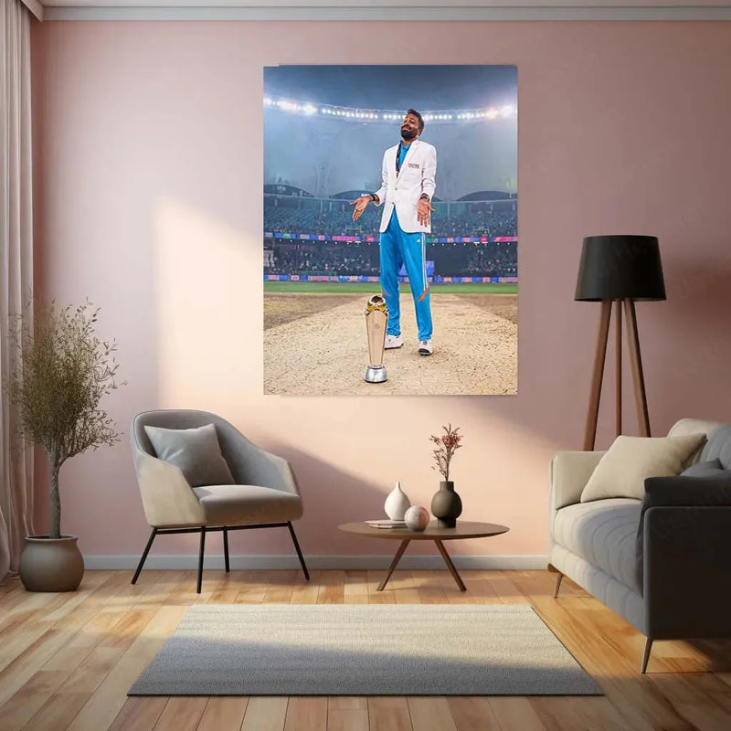 Hardik Pandya | Indian Team Champions Trophy 2025 Winner | Metal Poster - TURTLEWINGS