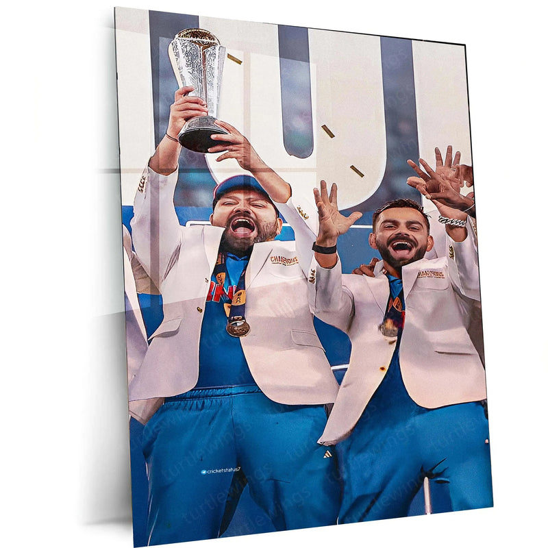 Indian Team โ Champions Trophy 2025 Winner Metal Poster ๐๐ฎ๐ณ 3 - TURTLEWINGS