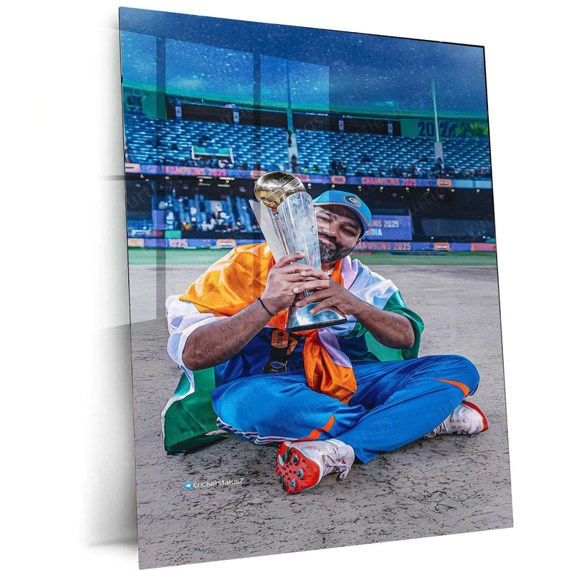 Indian Team Champions Trophy 2025 Winner – Metal Poster | Rohit Sharma 2 - TURTLEWINGS