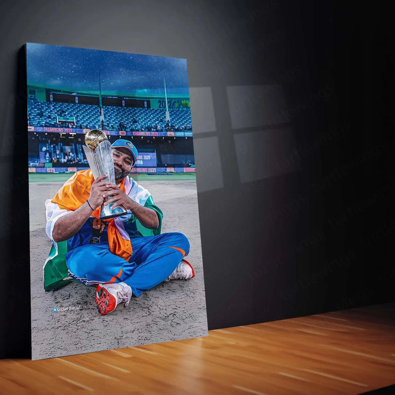 Indian Team Champions Trophy 2025 Winner – Metal Poster | Rohit Sharma 2 - TURTLEWINGS