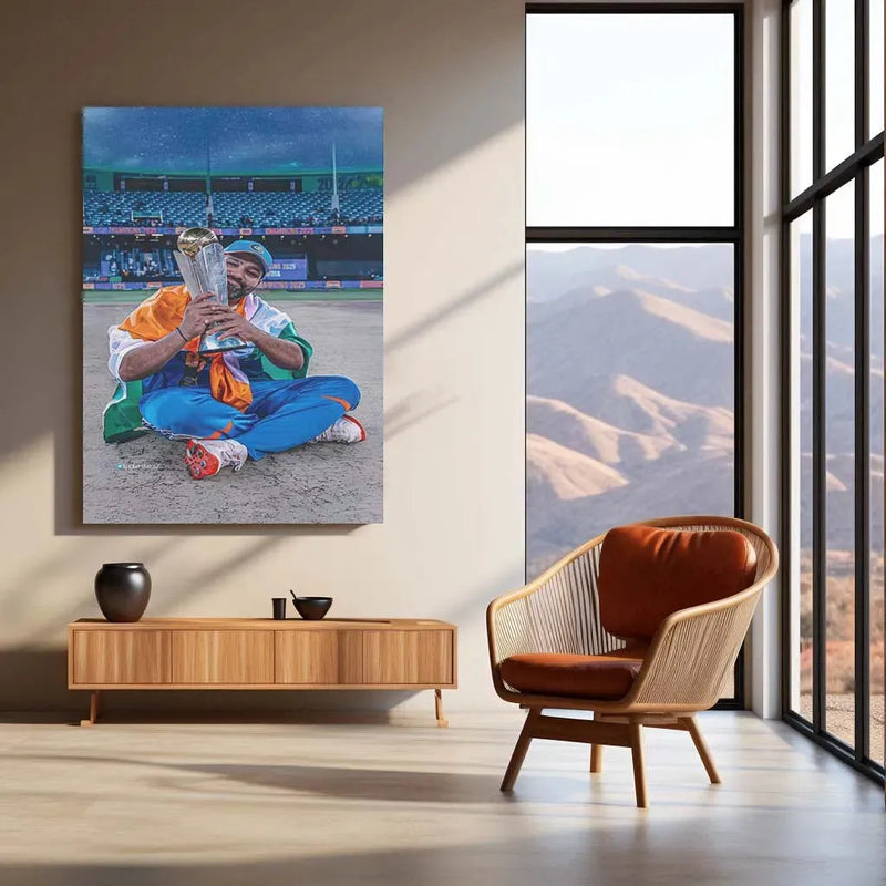 Indian Team Champions Trophy 2025 Winner – Metal Poster | Rohit Sharma 2 - TURTLEWINGS