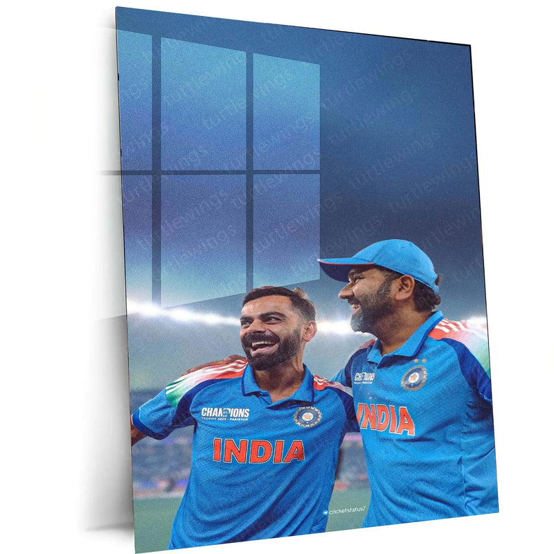 Virat Kohli and Rohit Sharma | Indian Team Champions Trophy 2025 Winner | Metal Poster - TURTLEWINGS