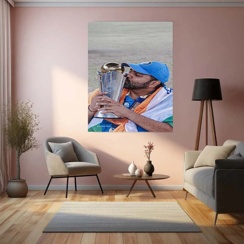 Indian Team Champions Trophy 2025 Winner – Metal Poster | Rohit Sharma 2 - TURTLEWINGS