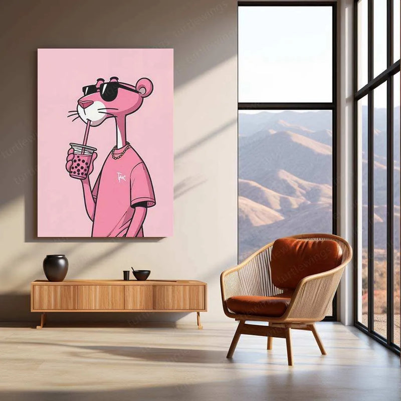 Pink Panther Metal Poster – Classic, Stylish & Playful Wall Art - TURTLEWINGS