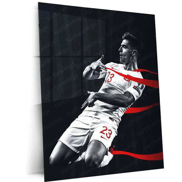 Piotr Zieliński Poland Metal Frame – No. 23 Monochrome Celebration Art | Polish Football Wall Poster - TURTLEWINGS