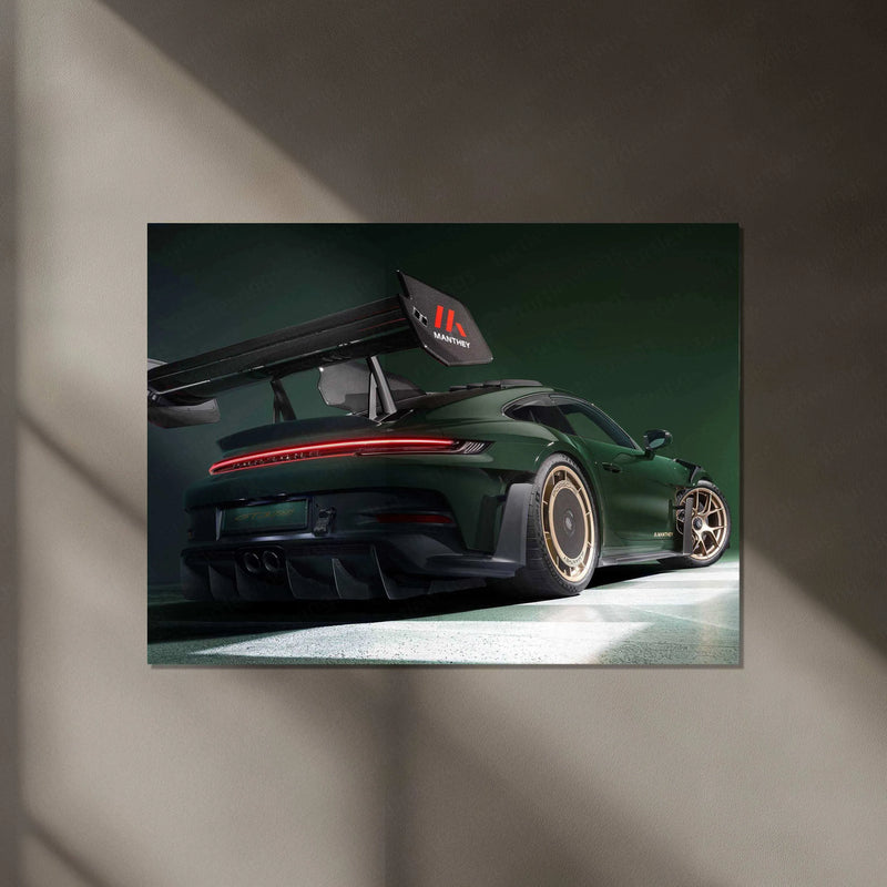 2025 Porsche 911 GT3 RS with Manthey Kit Neon LED Metal Frame â Ultimate Sports Car Wall Art - TURTLEWINGS