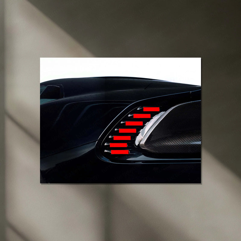Porsche 918 Spyder Rear Light – Hypercar Detail Edition Neon LED Metal Poster | Porsche Collector Wall Frame