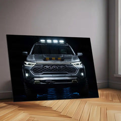 RAM Dakota Beast Mode – Rugged Pickup Truck Neon LED Metal Poster | Off-Road Power Wall Frame