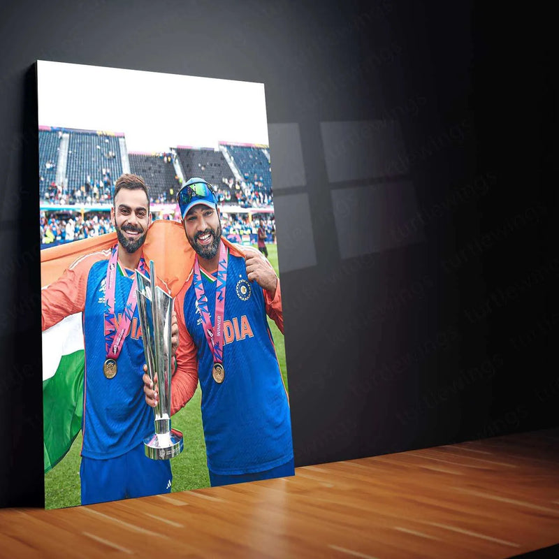 RO-KO Metal Poster – Rohit Sharma & Virat Kohli Wall Art | Team India Cricket Duo - TURTLEWINGS