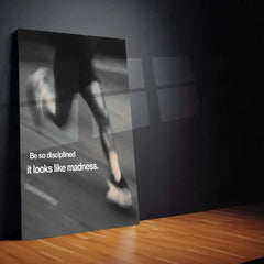 Relentless Discipline – Mental Toughness Motivational Metal Frame | Grit & Grind Wall Art | No-Excuse Mindset Decor