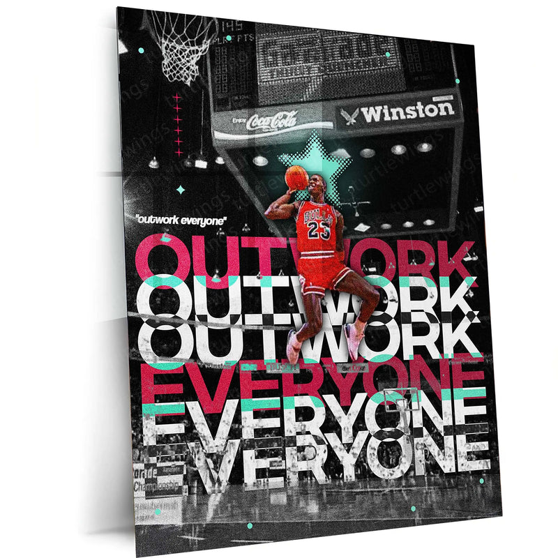 Relentless Hustle – Outwork Everyone Metal Frame | Hustler’s Wall Art | Daily Grind Motivation Poster