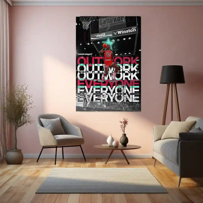 Relentless Hustle – Outwork Everyone Metal Frame | Hustler’s Wall Art | Daily Grind Motivation Poster