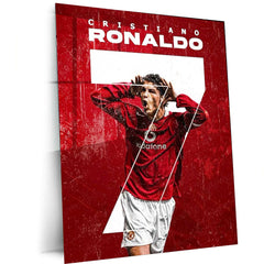 Cristiano Ronaldo Metal Poster – Football Legend Wall Art - TURTLEWINGS