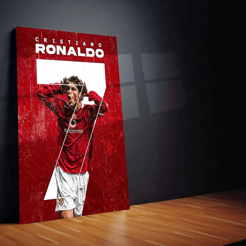 Cristiano Ronaldo Metal Poster – Football Legend Wall Art - TURTLEWINGS