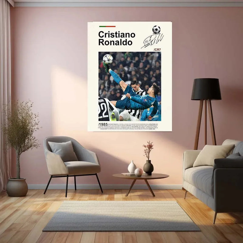 Sports | Cristiano Ronaldo Metal Frame – Iconic Football Wall Art 6 - TURTLEWINGS