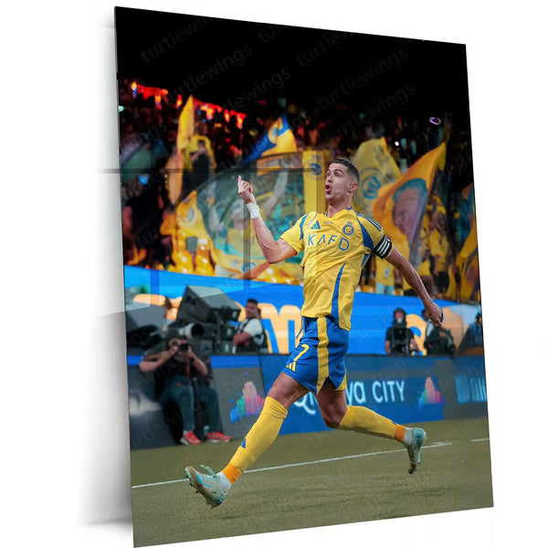 Cristiano Ronaldo Metal Frame | Football Legend Wall Art | CR7 Poster 01 - TURTLEWINGS