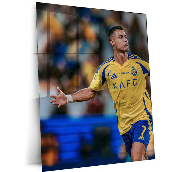 Cristiano Ronaldo Metal Frame | Football Legend Wall Art | CR7 Poster 03 - TURTLEWINGS