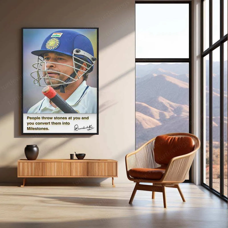 Sachin Tendulkar Metal Poster – The God of Cricket Wall Art - TURTLEWINGS