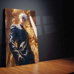 Satoru Gojo Suit Metal Poster – Jujutsu Kaisen Anime Wall Art | Stylish Gojo Decor - TURTLEWINGS