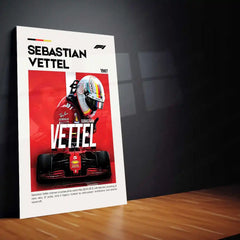 Sebastian Vettel Metal Frame | 4-Time Formula 1 World Champion Wall Art - TURTLEWINGS