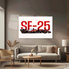 Scuderia Ferrari – SF-25 Livery Metal Frame | 2024 Formula 1 Car Wall Art - TURTLEWINGS