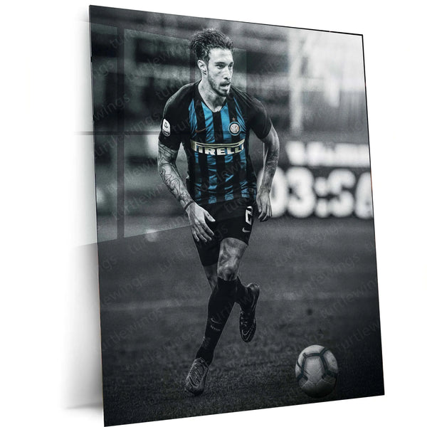 Šime Vrsaljko Inter Milan Metal Frame – No. 2 Jersey Poster | Croatian Defender Wall Art - TURTLEWINGS