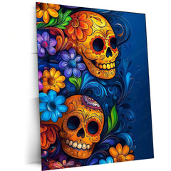 Skeleton Neon Art Metal Poster – Glowing Aesthetic Wall Decor - TURTLEWINGS