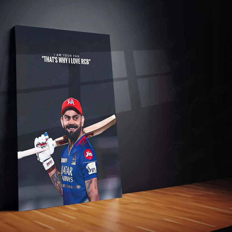 Cricket Metal Poster | Virat Kohli Metal Poster – Iconic Cricket Legend Wall Art 4 - TURTLEWINGS