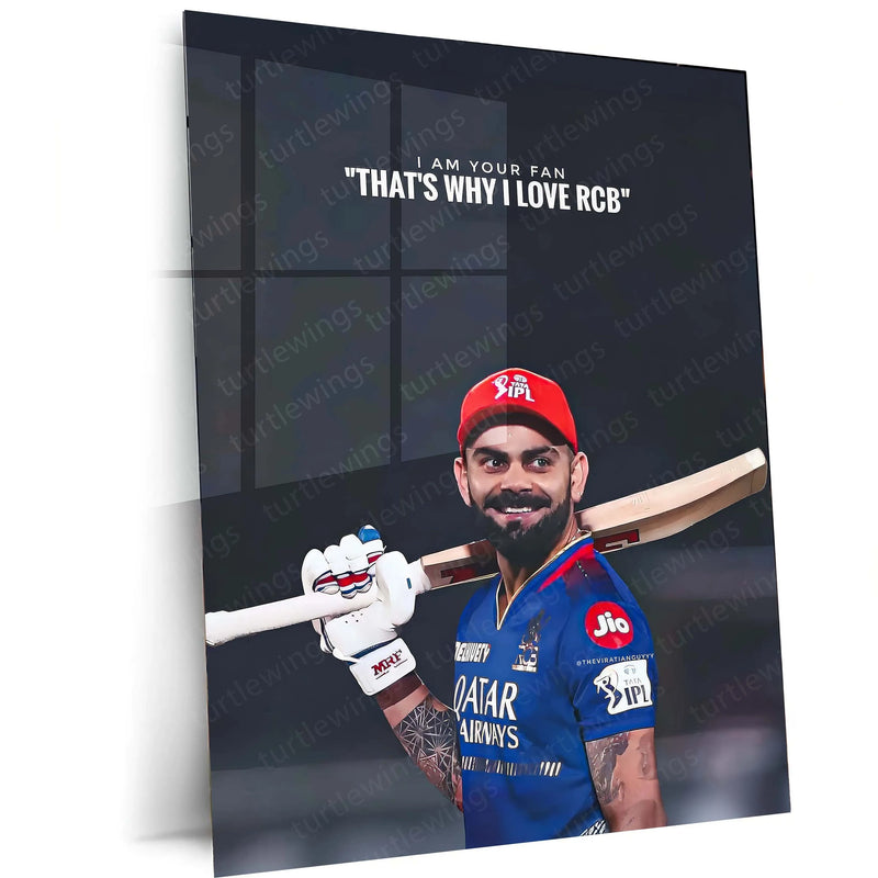 Cricket Metal Poster | Virat Kohli Metal Poster – Iconic Cricket Legend Wall Art 4 - TURTLEWINGS