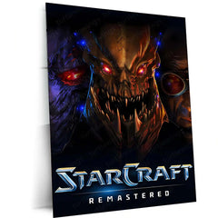 Game Metal Poster | StarCraft Remastered – Galactic War Reborn Metal Poster | Sci-Fi Gaming Wall Frame