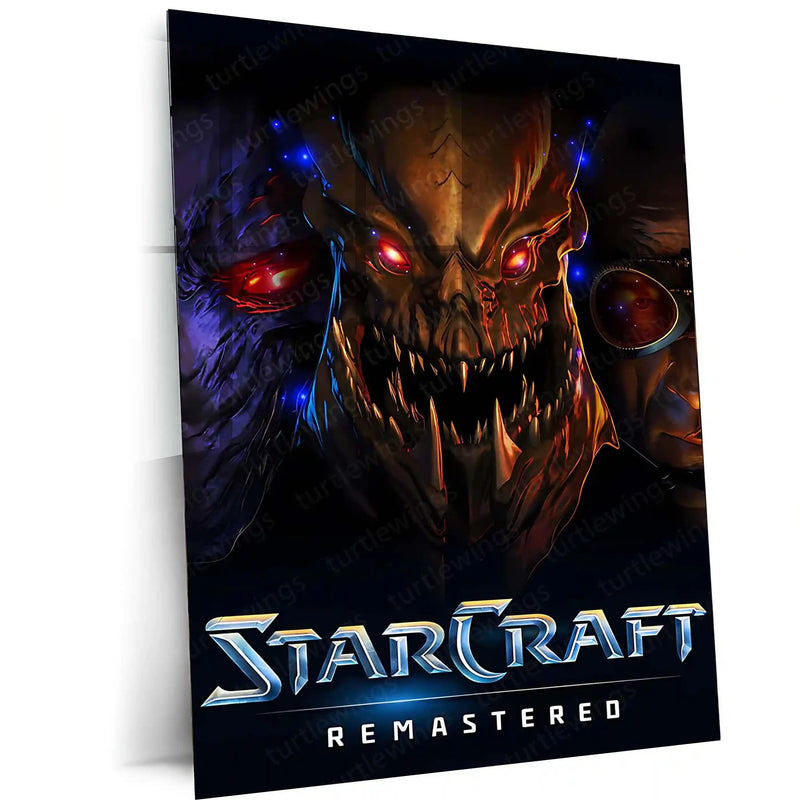 Game Metal Poster | StarCraft Remastered – Galactic War Reborn Metal Poster | Sci-Fi Gaming Wall Frame