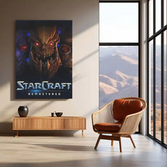Game Metal Poster | StarCraft Remastered – Galactic War Reborn Metal Poster | Sci-Fi Gaming Wall Frame