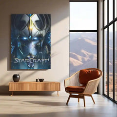 Game Metal Poster | StarCraft Warrior Metal Poster | Sci-Fi Gaming Wall Frame
