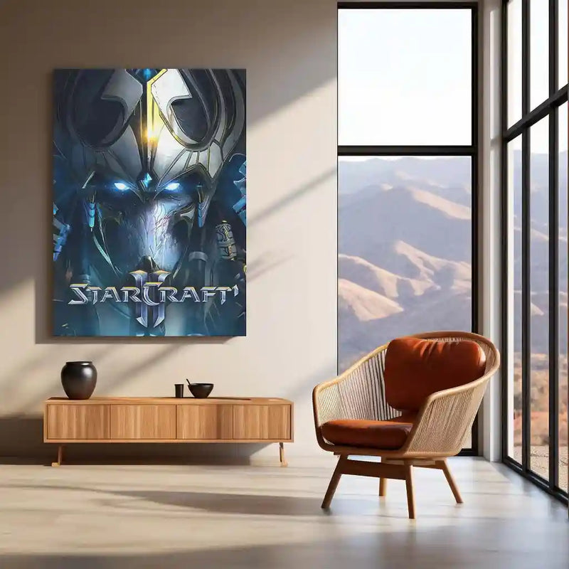 Game Metal Poster | StarCraft Warrior Metal Poster | Sci-Fi Gaming Wall Frame