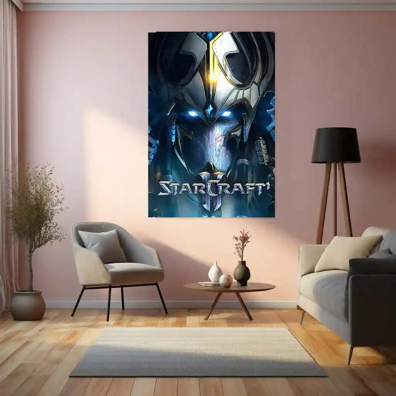 Game Metal Poster | StarCraft Warrior Metal Poster | Sci-Fi Gaming Wall Frame