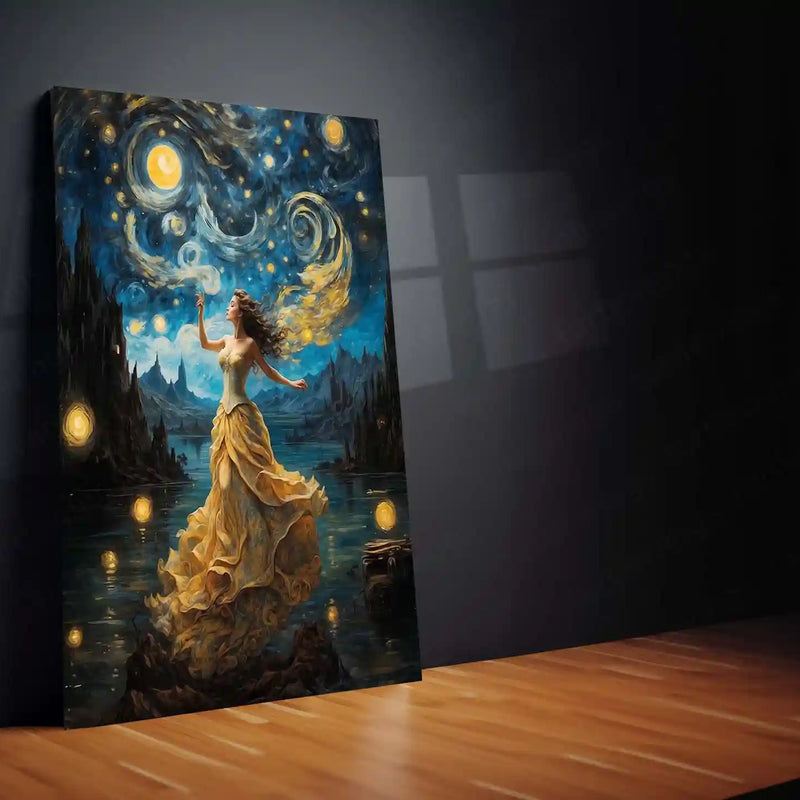 Starry Night Art – Aesthetic Metal Frame Wall Décor | Inspired by Van Gogh - TURTLEWINGS