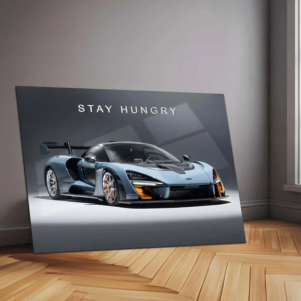 Stay Hungry – McLaren Senna Metal Poster | Hypercar Mindset Wall Art