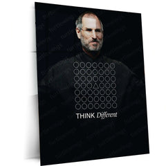 Steve Jobs Think Different Metal Frame | Minimalist Inspirational Poster | Apple Innovation Wall Art