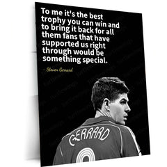 Quote Metal Poster | Steven Gerrard – Inspirational Football Quote Metal Poster | Soccer Legend Wall Frame