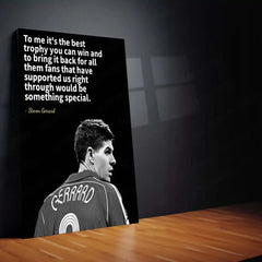 Quote Metal Poster | Steven Gerrard – Inspirational Football Quote Metal Poster | Soccer Legend Wall Frame