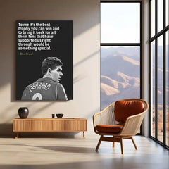 Quote Metal Poster | Steven Gerrard – Inspirational Football Quote Metal Poster | Soccer Legend Wall Frame