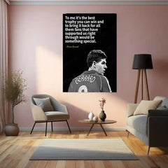 Quote Metal Poster | Steven Gerrard – Inspirational Football Quote Metal Poster | Soccer Legend Wall Frame