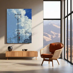 Style City Light Pole – Urban Aesthetic Metal Poster | Street Photography x Minimal Mood Wall Art