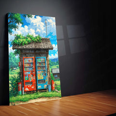 Japanese Vending Machines – Night Street Style Metal Poster | Tokyo Core x Vaporwave Wall Art