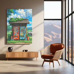 Japanese Vending Machines – Night Street Style Metal Poster | Tokyo Core x Vaporwave Wall Art