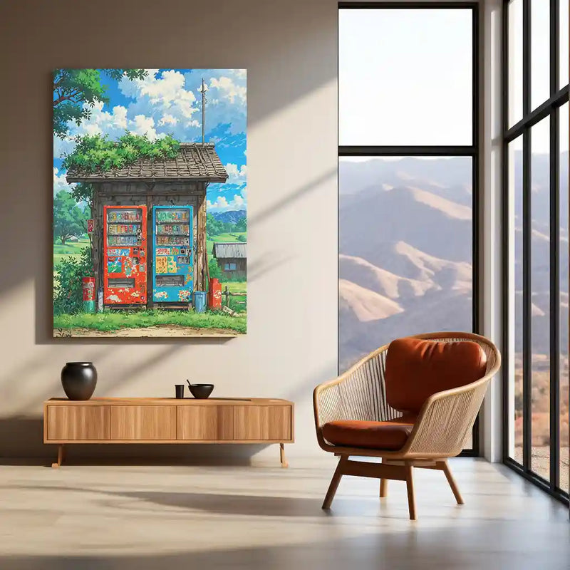 Japanese Vending Machines – Night Street Style Metal Poster | Tokyo Core x Vaporwave Wall Art