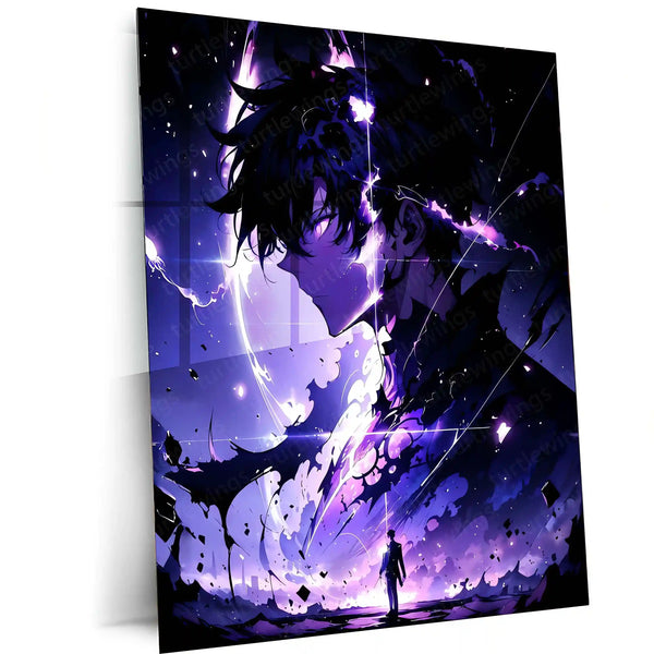 Anime Metal Poster | Sung Jin-Woo – Solo Leveling Metal Poster | Shadow Monarch Anime Wall Frame