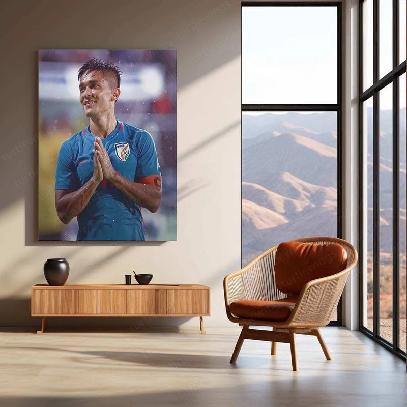 Sunil Chhetri Metal Poster – Tribute to India’s Football Legend - TURTLEWINGS