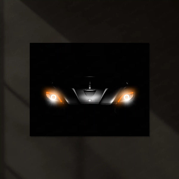 Supercar Predator – Eyes of Speed | Neon LED Metal Poster | Hypercar Night Drive Edition